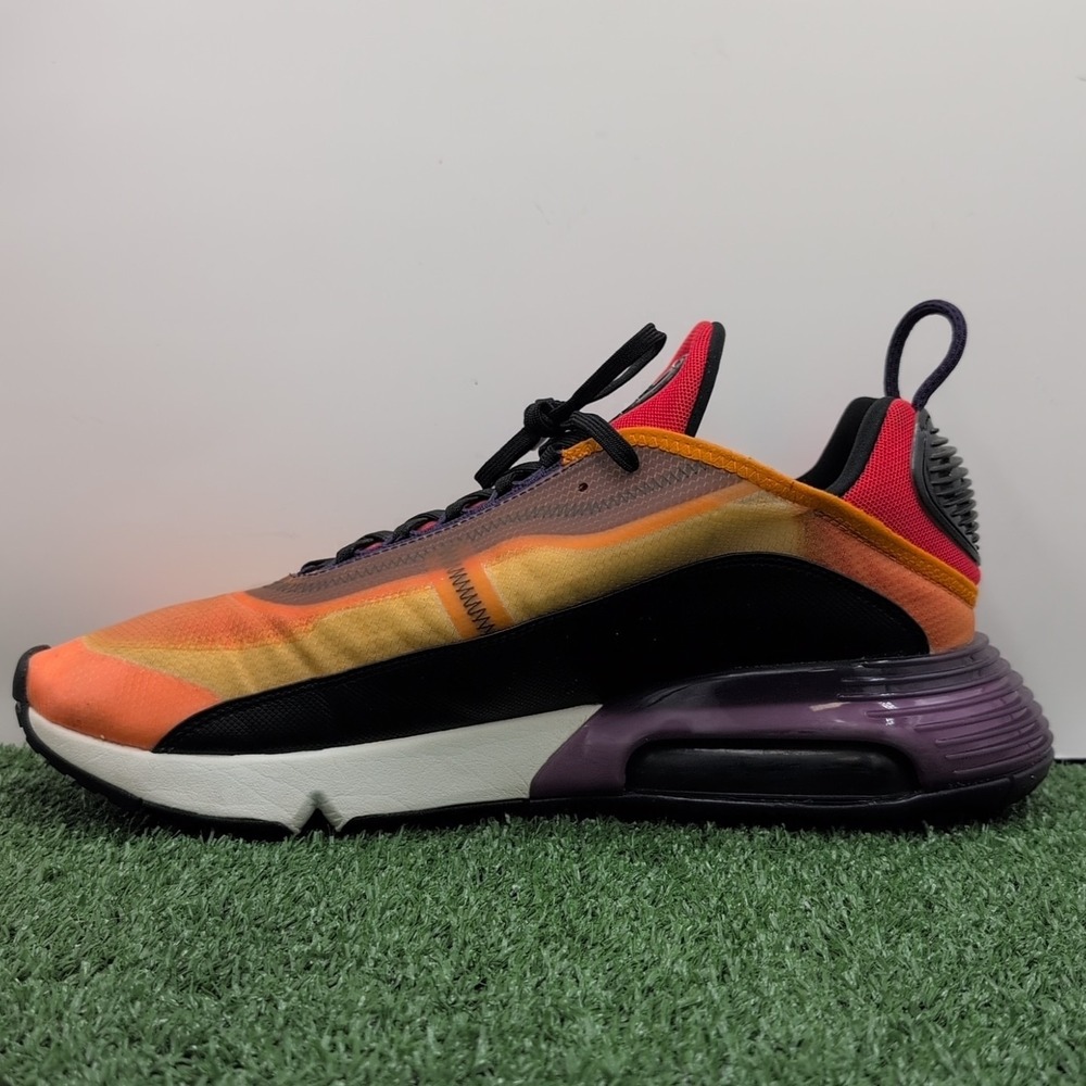 Nike Air Max 090 Men's Size‎ 13 Magma Orange Eggplant Red Daily Walking Athletic - Picture 2 of 14
